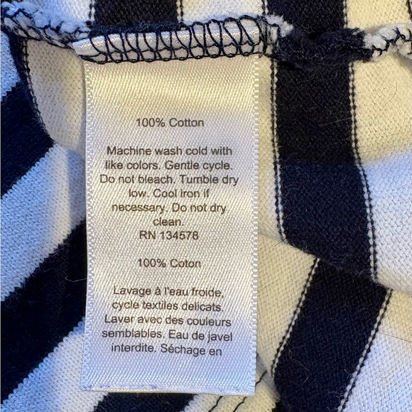 VINEYARD VINES Long-Sleeve Cotton Striped Navy/White Dress in Deep Bay Sz XS - Picture 10 of 11